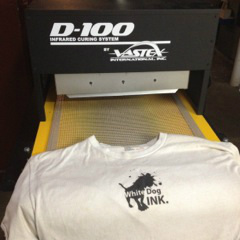 White Dog inks heat press and t-shirt